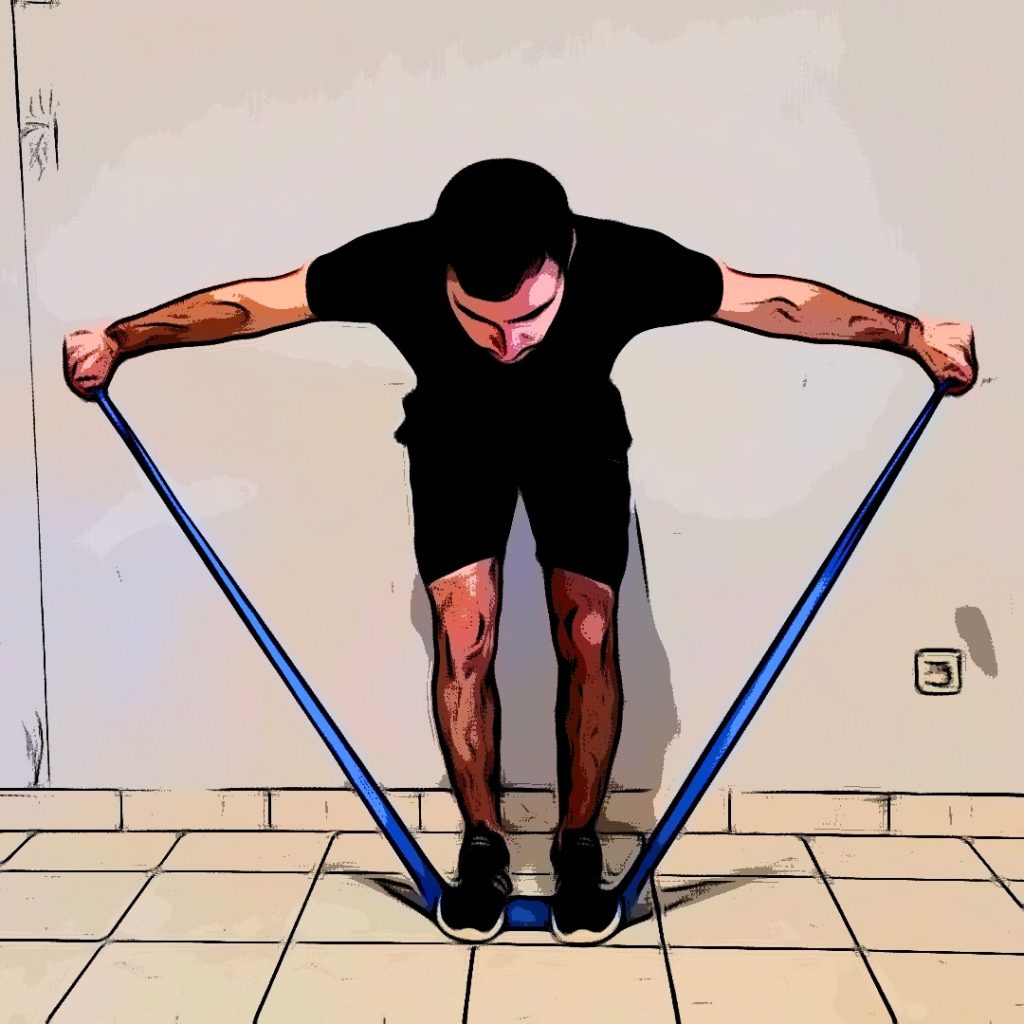Exercice de musculation avec un élastique - Renfort musculaire 26 